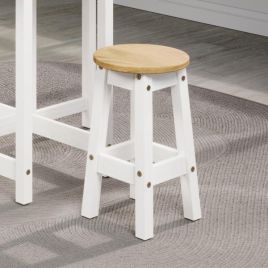 Ethans Round Set of 2 Breakfast Stools - White
