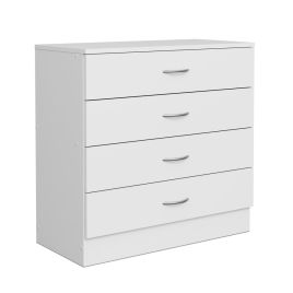 ARVELLO White Chest of Drawers - Medium-sized, 4 Drawers