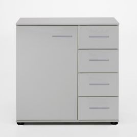 CROYDON I White Chest of Drawers - Medium-sized, 4 Drawers