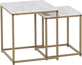 Dallas Nest of 2 Tables - Marble Gold Effect