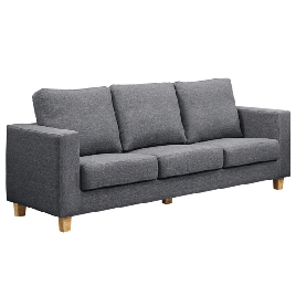 Buxton Linen Fabric 3 Seater Sofa - Dark Grey