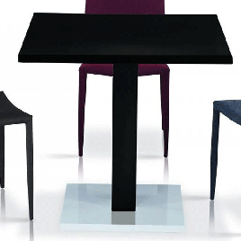 Buxton High Gloss Table with Stainless Steel Base - Black