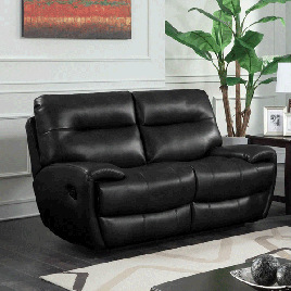 Dorchester 2 Seater Recliner Sofa in Leather Gel and PU - Black