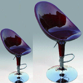 Oldham Chrome Bar Stool Pair with Adjustable Features - Red