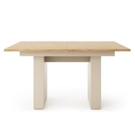 FINA Extending Dining Table 140cm - Oak and Beige