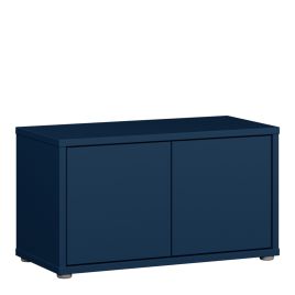 AVELINE Shoe Storage Bench with 2 Push to Open Doors - Night Blue