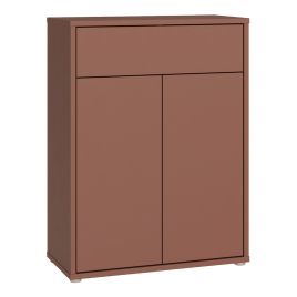 AVELINE Compact Shoe Cabinet with 2 Doors and 1 Drawer Push to Open - Terracotta