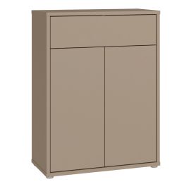 AVELINE Compact Shoe Cabinet with 2 Doors and 1 Drawer Push to Open - Taupe