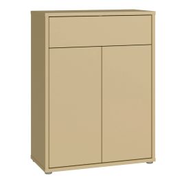 AVELINE Compact Shoe Cabinet with 2 Doors and 1 Drawer Push to Open - Butter Yellow