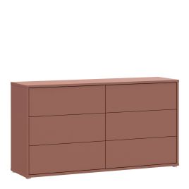 AVELINE Brown Chest of Drawers - Extra Large-sized, Double, 6 Drawers