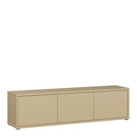 AVELINE Wide TV Unit Cabinet with 3 Push to Open Doors - Butter Yellow
