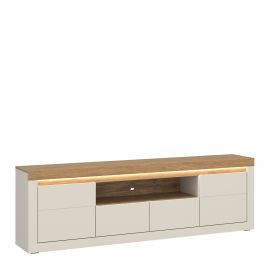 NAXTON TV Unit with 2 Doors and 2 Drawers - Cashmere with Stone Oak