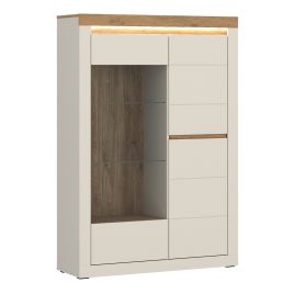 NAXTON Display Cabinet with 2 Doors (Right Hand) - Cashmere with Stone Oak