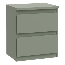 EDMONT Bedside Table with 2 Drawers - Sage Green