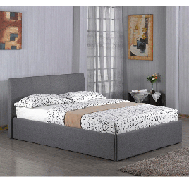 Purbeck Grey Fabric Storage Ottoman Bed with Gas Lift - Small Double Bed