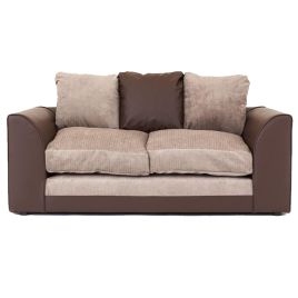 DYLAN Chenille Fabric 2 Seater Sofa - Brown and Beige