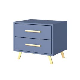 BARNSLEY 2 Drawer Bedside Table - Blue
