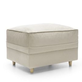 Chic Velvet Footstool - Cream