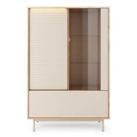 FINA Display Cabinet - Oak and Beige