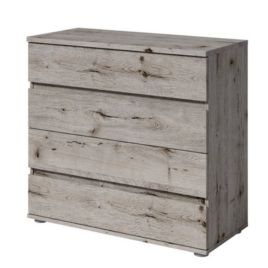 TONBRIDGE Oak Finish Chest of Drawers - Large-sized, 4 Drawers