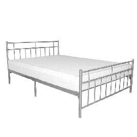 Melrose Single Metal Bed Frame with Reinforced Centre Legs - Silver