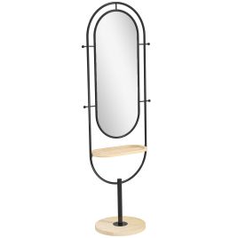 HERON Oval Full Length Mirror Black