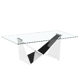 Stoke Silver Twin Tower Glass Coffee Table Unique Design Elegance