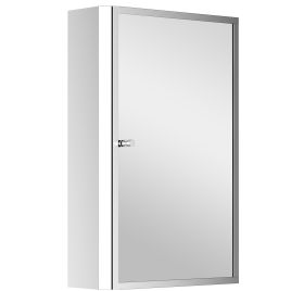 60L X 40W X 13T cm Stainless Steel Wall Mirror Cabinet-Silver