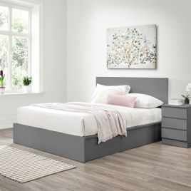 Modern Streamlined Design Oslo Ottoman Grey Bed - Standard Double 4ft6