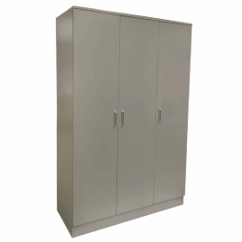 Wardrobe - SLEEK 3 Door Wardrobe Grey Finish 120cm