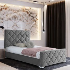 Esana Plush Velvet Bed - Grey in 5 Sizes