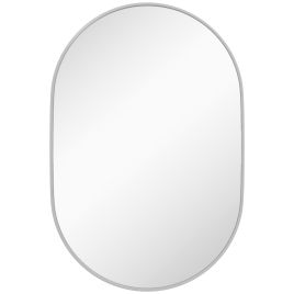HERON 60cm Round Tempered Glass Bathroom Mirror Silver Tone