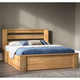Charnwood Oak Wood Ottoman Bed - Super Kingsize 6ft