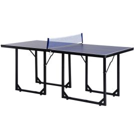 Folding Mini Table Tennis/Ping Pong Table Set-Black/Blue 