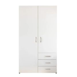 HARINA 2 Door Wardrobe with 3 Drawers White - 100cm