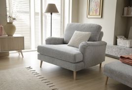 Ponting Chenille Armchair - Light Grey