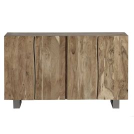 Maureen Black Metal Frame Solid Acacia Wood Large Sideboard
