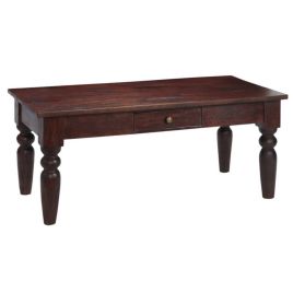 Buffham Solid Mango Wood Coffee Table - Dark Mahogany