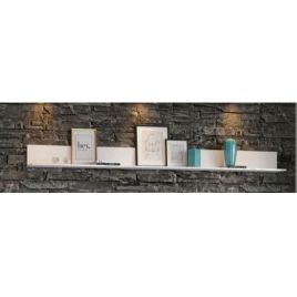 Viktoria High Gloss Long Floating Wall Shelf - White