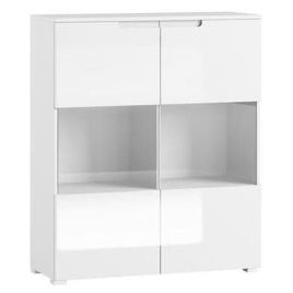 Viktoria High Gloss Display Unit with 2 Glass Doors - White