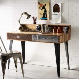 Howell Solid Wood Computer Desk with 2 Drawer