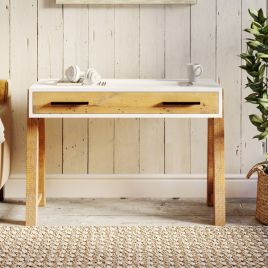 Becky Scandic Theme Reclaimed Wood Computer Table with Drawer