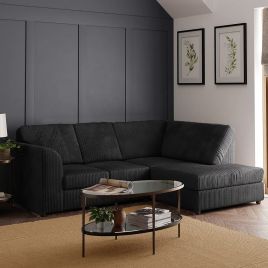 Blake Full Back Black Jumbo Cord Corner Sofa - Right and Left Arm - Available in Other Colours