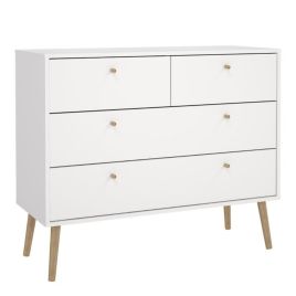 COBALT White Chest of Drawers - Large-sized, 4 Drawers