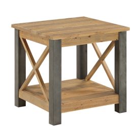 Doyle Cross Design Frame Rustic Lamp Table