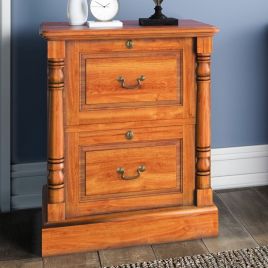 Patricia Double Drawer Filing Cabinet - Mahogany Finish