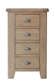 LUCKNOW Oak Finish Chest of Drawers - Small-sized, 4 Drawers
