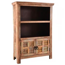 Bridgend Mango Wood 2 Door Small Bookcase - Brown