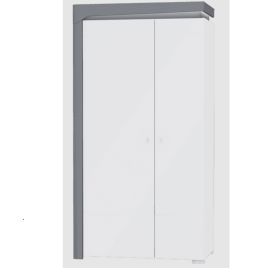 Wardrobe - BARRON 2 Door Wardrobe Grey and White 102cm