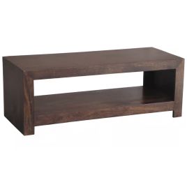 Delta Mango Wood Open Shelf 110cm TV Unit - Walnut